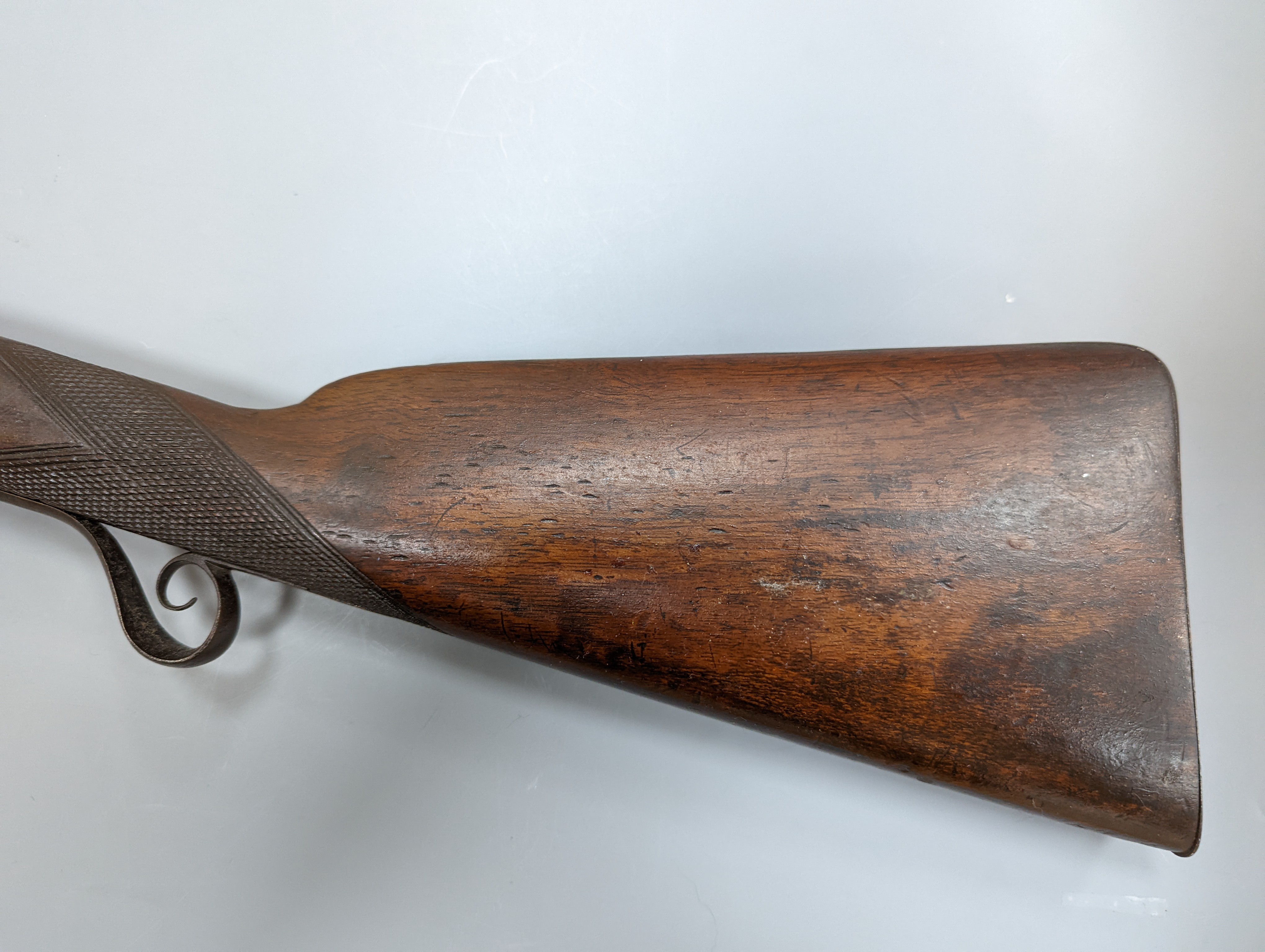A late 19th/early 20th century percussion cap musket,115 cms long.